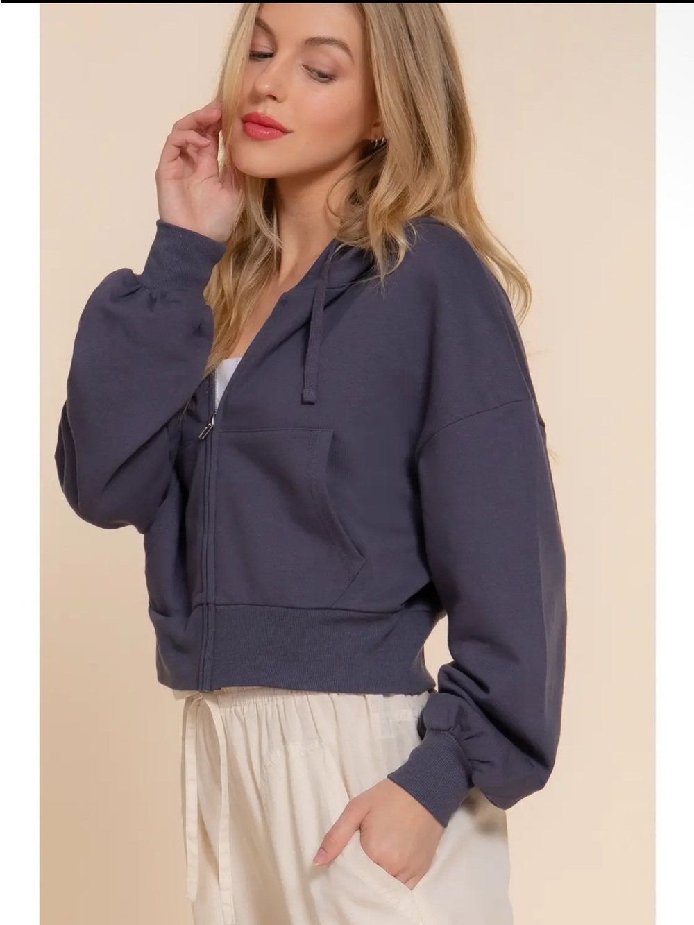Active 💎 USA  Zip-Up Hoodie Jacket - Navy small, medium, large
